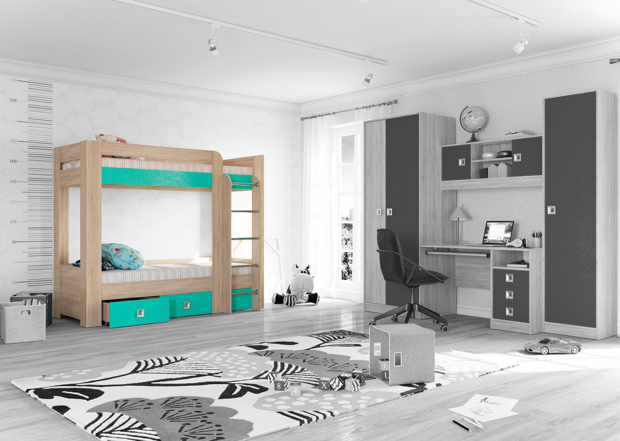 Кровать 2-х ярусная с ящиками "Сити" от магазина мебели МегаХод.РФ