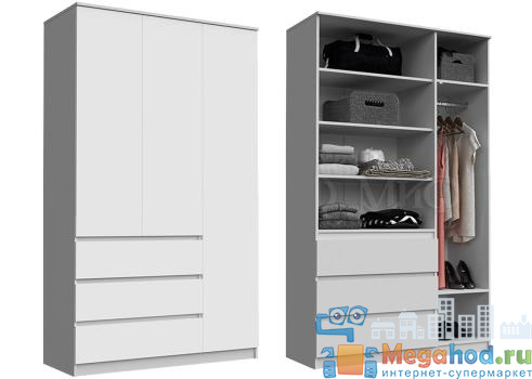 Шкаф 3-х створчатый 1200 "Челси" от магазина мебели МегаХод.РФ