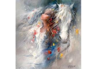 Репродукция "Девушка и белая лошадь"