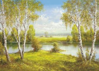 Репродукция "Березы у реки"