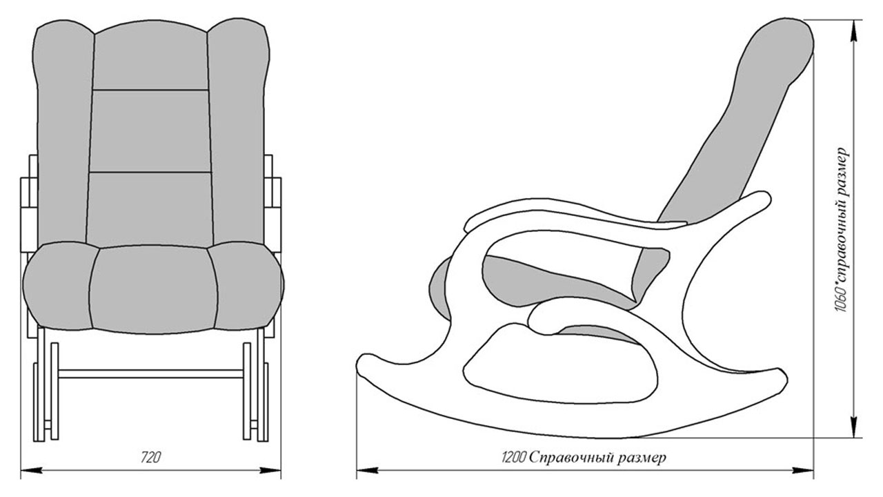 Кресло-качалка "Элит" простой от магазина мебели MegaHod.ru