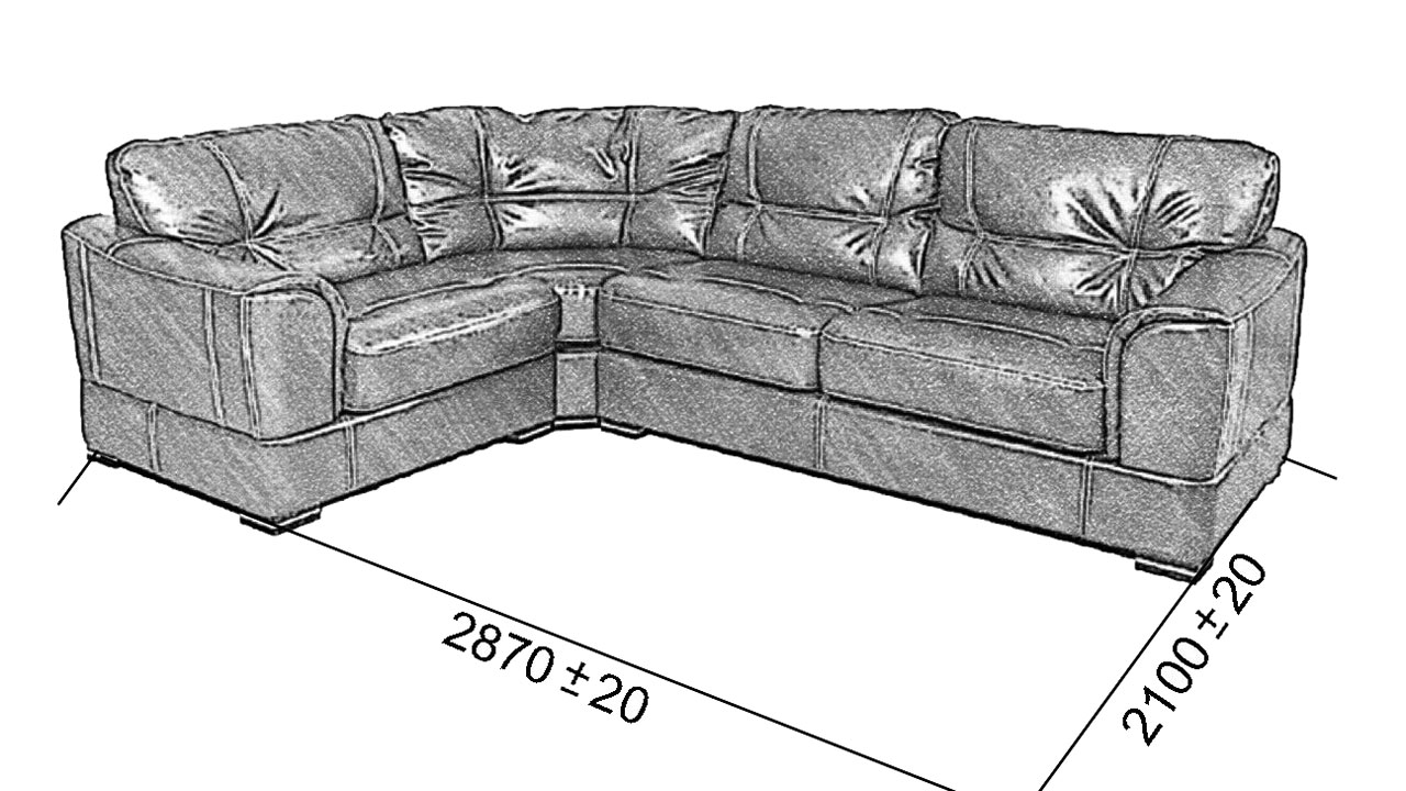 Угловой диван "Регина 3.7 Кардинал" от магазина мебели MegaHod.ru